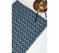 Tula Handwoven Textured Rug Homescapes Navy 90cm x 150cm