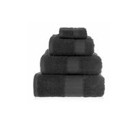 HOMESCAPES Turkish Cotton 4 Piece Bath Towel Set Black Very Soft and Absorbent, 500 GSM Heavy Weight for everyday Luxury