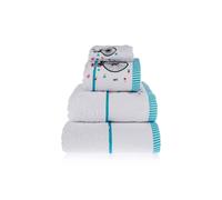 Homescapes Turkish Cotton Embroidered Bicycle White Towel White Face Towel