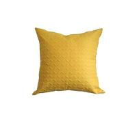 Homescapes Ultrasonic Quilted Embossed Cushion Cover In Yellow Yellow 80cm x 80cm