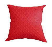 Homescapes Ultrasonic Red Quilted Embossed Cushion Cover, 80 X 80 Cm