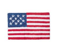 HOMESCAPES 100% Cotton Washable Tufted Bath Mat USA Flag Stars and Stripes - 50 x 80 cm