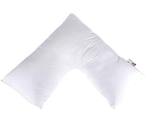 Homescapes V Shaped Pillow - Super Microfibre, Soft Bounce Back, Anti Allergy, Luxury Triangle Pillow for Nursing & Maternity Support