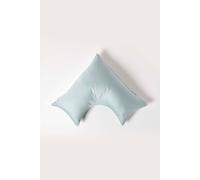HOMESCAPES Duck Egg Blue Organic Cotton V-Shape Pillowcase 400TC 600 Thread Count Equivalent Pillow Case For Nursing Pregnancy and Elderly