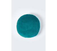 Velvet Cushion, 40 cm Round Homescapes Emerald 40cm x 40cm