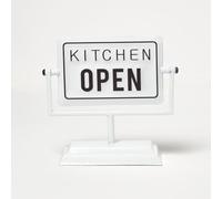HOMESCAPES Vintage Metal Kitchen Open Closed Sign Stand - 19 x 20 cm