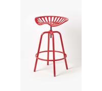 Vintage Style Metal Adjustable Tractor Seat Bar Stool Homescapes Red One Size