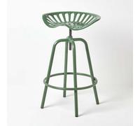 Vintage Style Metal Adjustable Tractor Seat Bar Stool Homescapes Green One Size