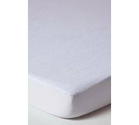 HOMESCAPES Small Double Terry Towelling Waterproof Mattress Protector 100% Cotton Terry Pile Top Breathable Hypoallergenic Washable Protector with Fully Elasticated Thick Stretch Fabric Skirt