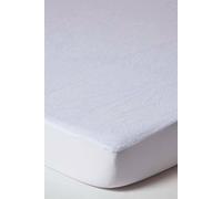 Homescapes Waterproof Terry Towelling Mattress Protector in White | Size: Single Homescapes White Single