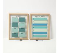 Weekly Memo Board and Meal Planner, Set of 2 Homescapes Blue One Size