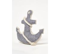Homescapes Weighted Anchor Fabric Doorstop In Grey Grey