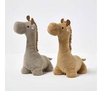 HOMESCAPES Weighted Door Stop Animal, Decorative Cute Giraffe, Set of 2 Novelty Heavy Fabric Doorstop, Stuffed Polyester Weights Stopper for Floor Indoor Decoration for Home & Office