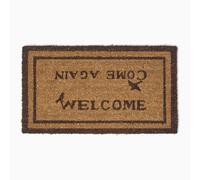HOMESCAPES - Door Mat - Welcome Come Again - 40 x 70 cm - 100% Natural Coir - Indoor and Outdoor Doormat