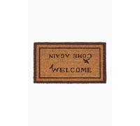 HOMESCAPES - Door Mat - Welcome Come Again - 40 x 70 cm - 100% Natural Coir - Indoor and Outdoor Doormat