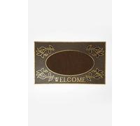 Homescapes Welcome' Door Mat, 75 x 45 cm in Gold | Size: 45 cm x 75 cm Homescapes Gold 45 cm x 75 cm
