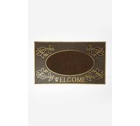 Homescapes Welcome' Door Mat, 75 x 45 cm in Gold | Size: 45 cm x 75 cm Homescapes Gold 45 cm x 75 cm