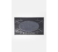 Homescapes Welcome' Door Mat, 75 X 45 Cm In Silver Silver 45cm x 75cm