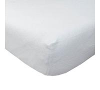 HOMESCAPES Luxury Flannelette White Brushed Cotton Fitted Sheet, Heavy weight 160gsm 100% Cotton, Single