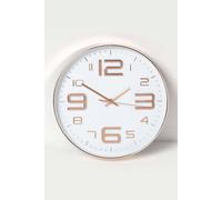 Homescapes White & Copper Wall Clock White One Size