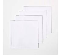 Homescapes White Cotton Napkins Set Of 4, Plain Fabric Table Napkins, 45 X 45Cm, Washable & Reusable For Parties, Events