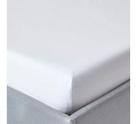 HOMESCAPES White Deep Fitted Sheet (12”) Single 200 TC 400 Thread Count Equivalent Pure Egyptian Cotton Bed Sheet with Fully Elasticated Skirt