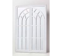 Homescapes White Distressed Large Gothic Mirror White One Size