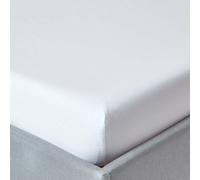 Homescapes White Egyptian Cotton Fitted Sheet 200 Tc, Double