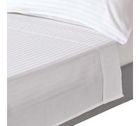 Homescapes White Egyptian Cotton Satin Stripe Flat Sheet 330 Tc, Super King