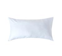 HOMESCAPES White Pure Egyptian Cotton King Size Pillowcase 330 TC 500 Thread Count Percale Equivalent Satin Stripe Housewife Pillow Case