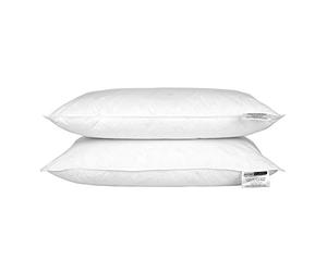 HOMESCAPES - White Goose Feather & Down Pillow Pair - Department Store Quality - Wash at Home Range - Medium/Soft Firmness - Hypo Allergenic & Anti Dust Mites - RDS Certified.
