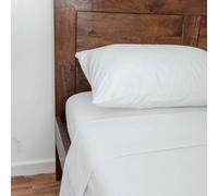 Homescapes White Luxury Brushed Cotton Flannelette Flat Sheet 100% Cotton, Single