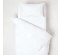 HOMESCAPES White Cot Bed Duvet Cover Set 120 x 150 cm 100% Organic Cotton sateen Toddler Duvet Cover with Pillowcase Hypoallergenic Easy Care Children’s Bedding 400 TC 600 Thread Count Equivalent