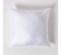 HOMESCAPES White Organic Cotton Euro Size Pillowcase 80 x 80 cm 400TC 600 Thread Count Equivalent Pillow Case with Zip Pack of 4