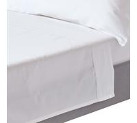HOMESCAPES White Pure Organic Cotton Flat Sheet Super King Size 400TC 600 Thread Count Equivalent Bed Sheet