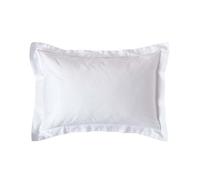 HOMESCAPES White Organic Cotton Oxford Pillowcase Standard Size 400TC 600 Thread Count Equivalent Housewife Pillow Case
