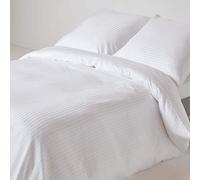 HOMESCAPES White Pure Egyptian Cotton Duvet Cover Set Euro Size 150 x 200 cm 330 TC 500 Thread Count Equivalent Pillowcase Included Quilt Cover Bedding Set