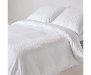 HOMESCAPES White Pure Egyptian Cotton Duvet Cover Set Euro Size 150 x 200 cm 330 TC 500 Thread Count Equivalent Pillowcase Included Quilt Cover Bedding Set