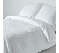 HOMESCAPES White Pure Egyptian Cotton Duvet Cover Set Euro Size 155 x 220 cm 200 TC 400 Thread Count Equivalent Pillowcase Included Quilt Cover Bedding Set