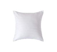 HOMESCAPES Silky 330 TC Egyptian Cotton Satin Stripe Pillowcase, European Size - White - 40 x 40 cm