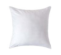 HOMESCAPES White Pure Egyptian Cotton Euro Size Pillowcase 60 x 60 cm 330 TC 500 Thread Count Percale Equivalent Satin Stripe Pillow Case with Zip