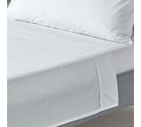 HOMESCAPES White Pure Egyptian Cotton Flat Sheet Super King 200 TC 400 Thread Count Equivalent Bed Sheet
