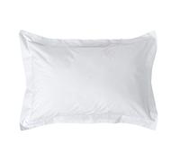HOMESCAPES White Pure Egyptian Cotton Oxford Pillowcase Standard Size 200 TC 400 Thread Count Percale Equivalent Pillow Case