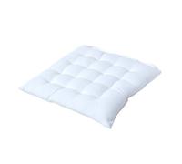 Plain Seat Pad with Button Straps 100% Cotton Homescapes White One Size