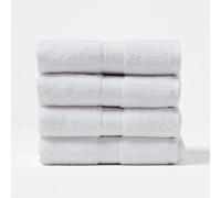 HOMESCAPES White Turkish Cotton Set of 4 Hand Towels Super Soft Thick & Absorbent 500 GSM Towel Heavy Weight for everyday Luxury