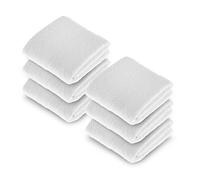 HOMESCAPES White Turkish Cotton Set of 6 Face Cloths Flannel Super Soft Thick & Absorbent 500 GSM Towel Heavy Weight for everyday Luxury