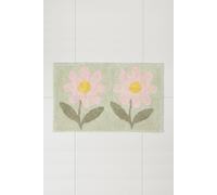 Homescapes Wild Flower Bath Mat - 50 x 80 cm in Green Homescapes Green 50 x 80 cm