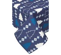 Homescapes Winterland Cotton Christmas Round Tablecloth, 178 Cm In Blue Blue One Size