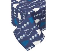 Homescapes Winterland Cotton Christmas Round Tablecloth, 178 cm in Blue Homescapes Blue