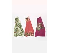 Homescapes Woodland Mushrooms 100% Cotton Tea Towels Set Of Three Multi